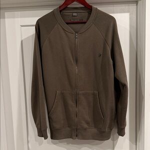 French Connection Men's Olive Zip-Up sweater